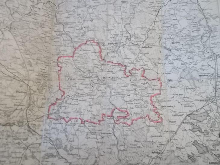 Mapa Hejtmanstvi Vltavotynske Tyn Nad Vltavou Temelin Bechyne Vodnany Aukro