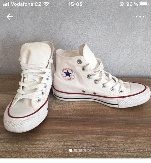 Kotníčkové bílé boty,tenisky Converse vel.36 | Aukro