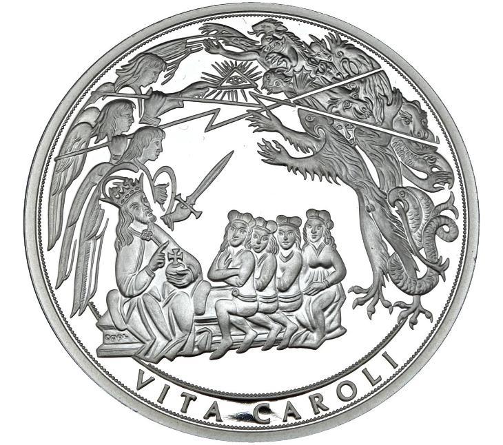 strieborná medaila Karol IV.