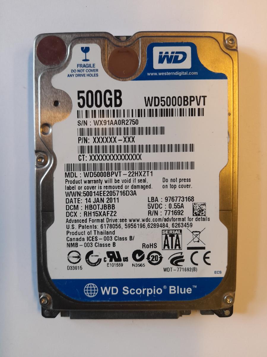 Wdc wd5000bpvt sale