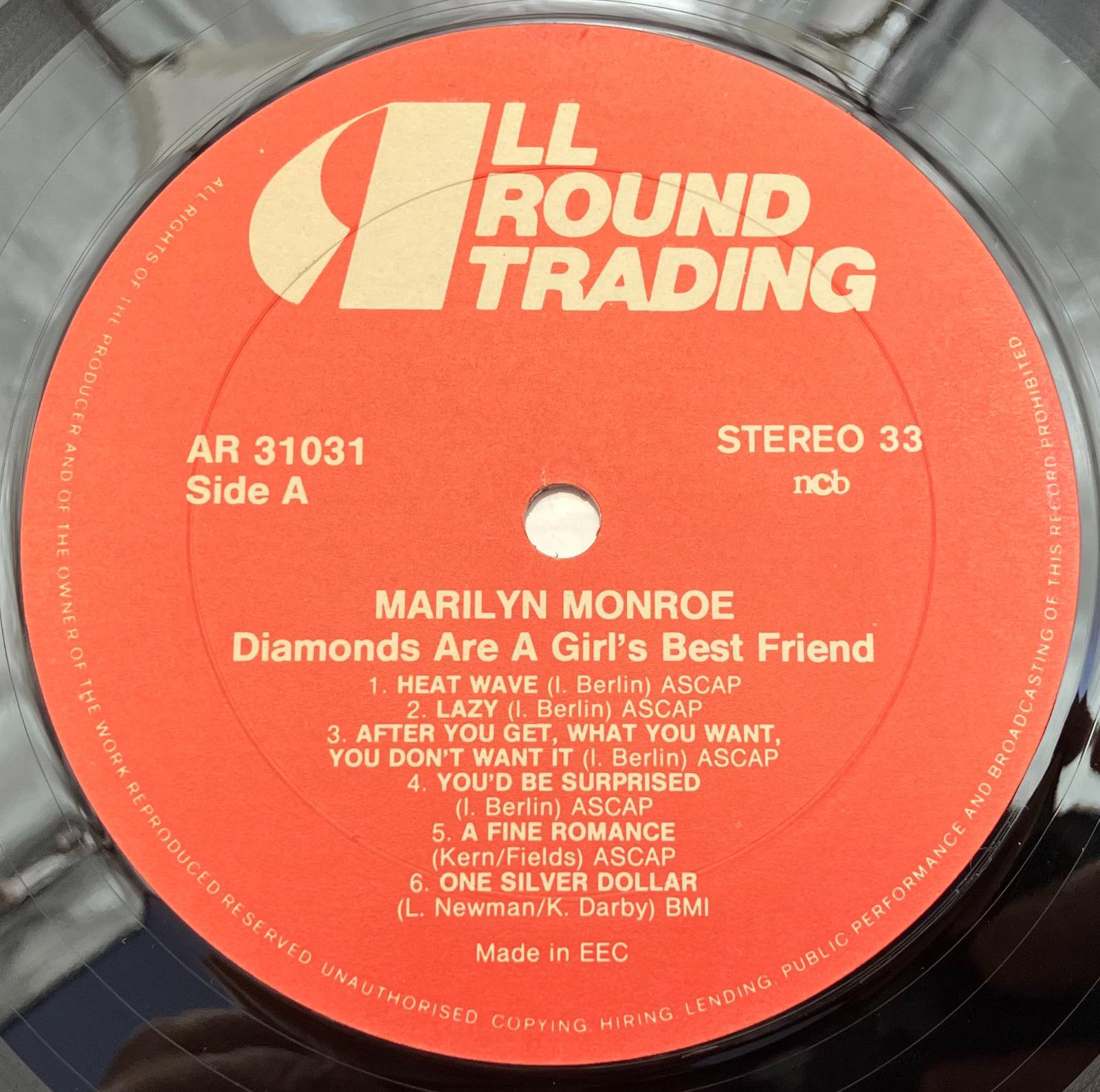 Marilyn Monroe - Diamonds Are A Girl's Best Friend 1985 Vinyl LP - Aukro