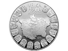 Stříbrné mince Založení Velké Prahy